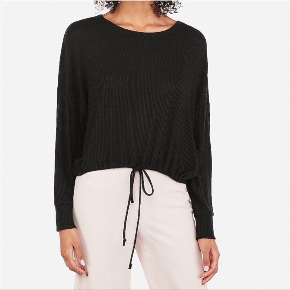 Express Soft Ribbed Lounge Top - Picture 5 of 5